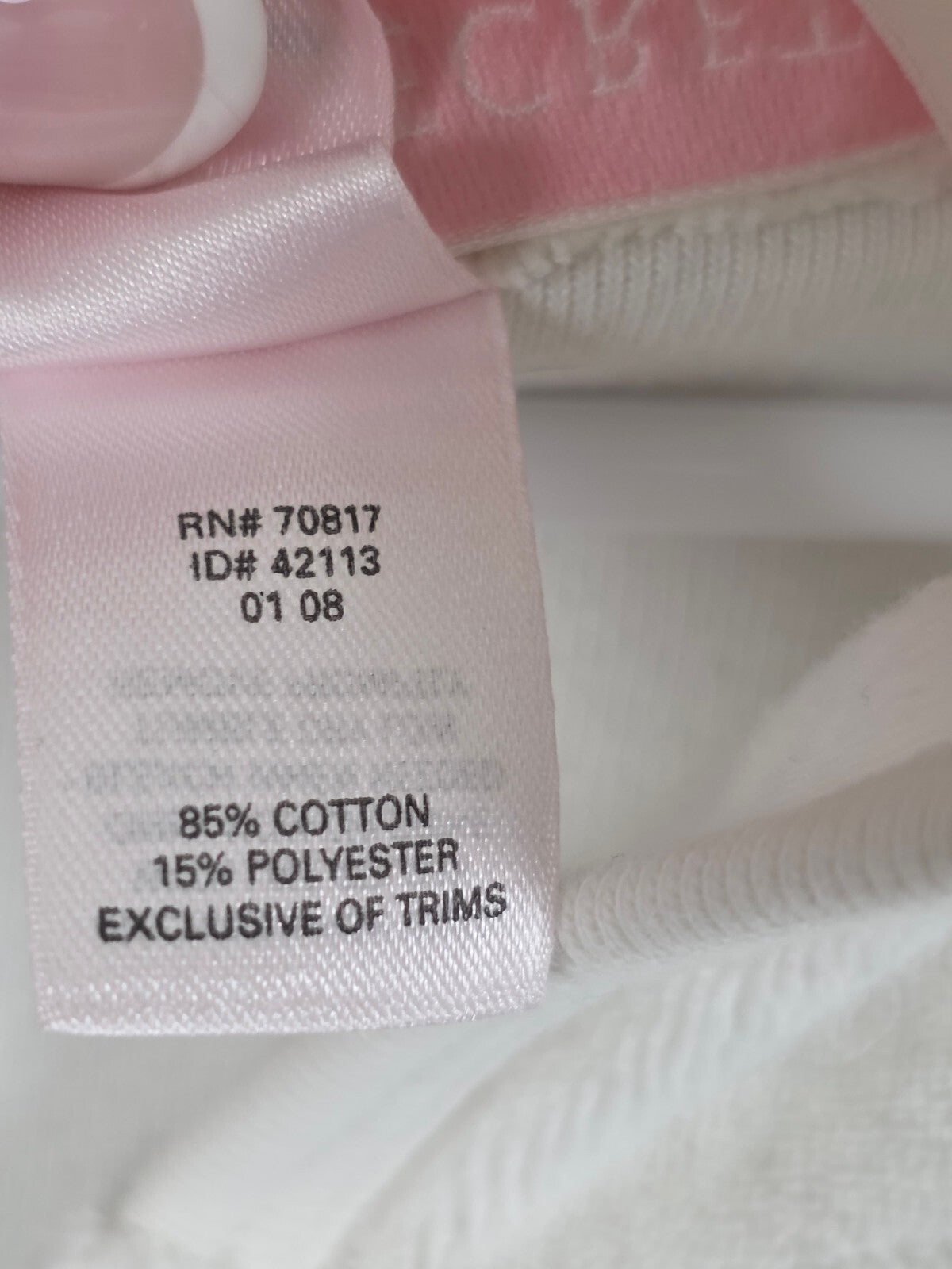 2008 Victoria's Secret Terry Cloth Hooded Swim Cover Up Dress White Pink S