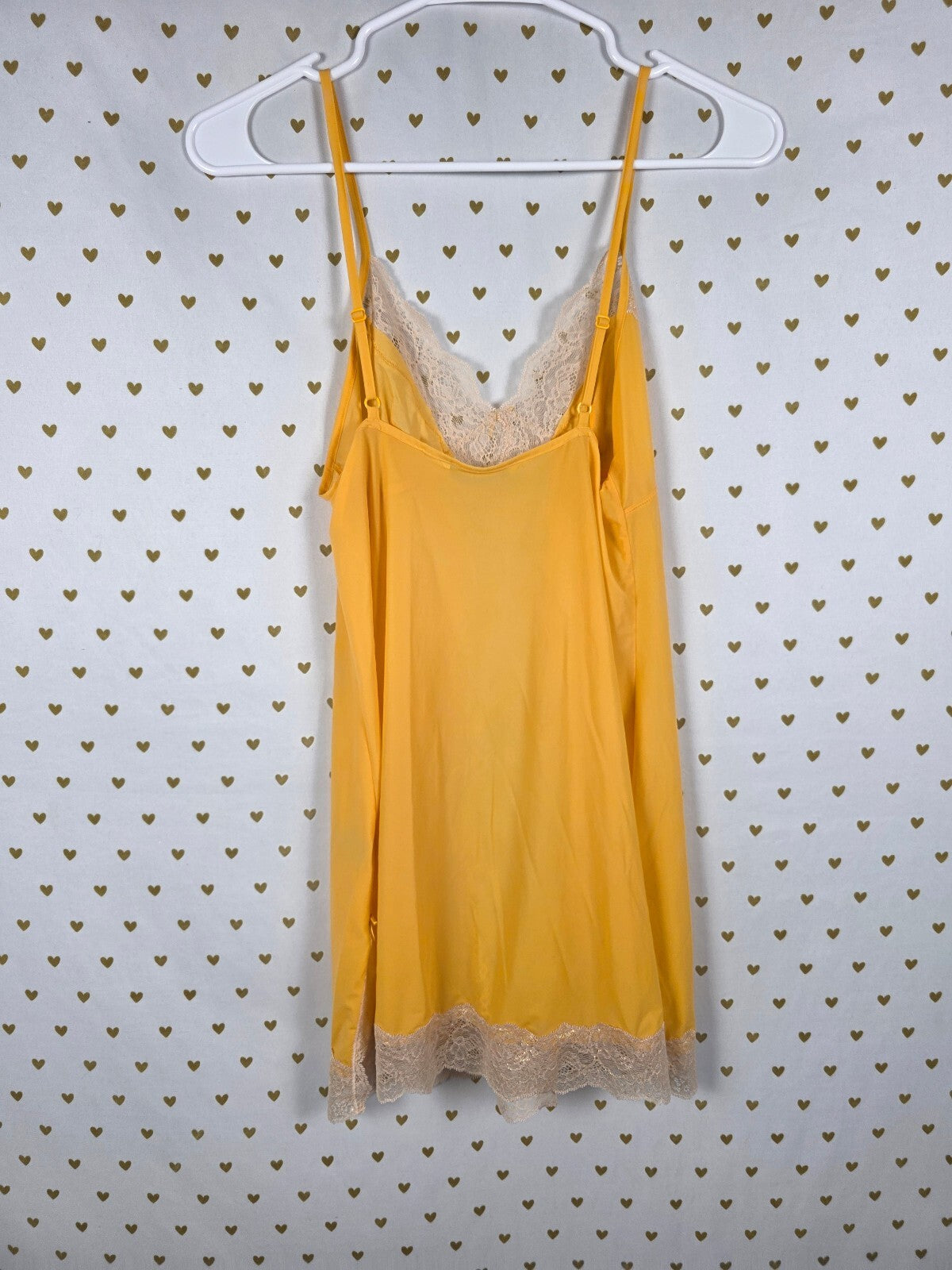 Victorias Secret Bright Yellow Stretch Slip Dress NIghtie Lingerie Small