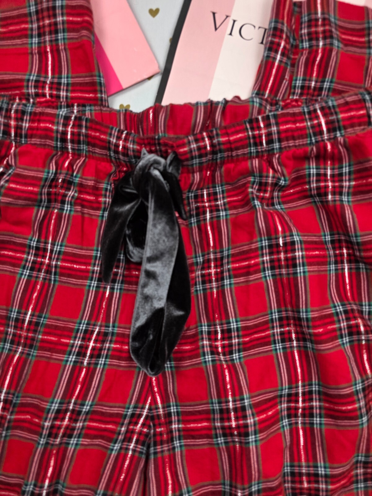 Victorias Secret  Pink Plaid Red Large Sleep Pants Pajama PJ Bottoms