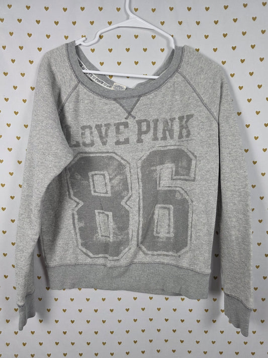 Victorias Secret Pink Vintage Style Crew Sweater 86 MEDIUM