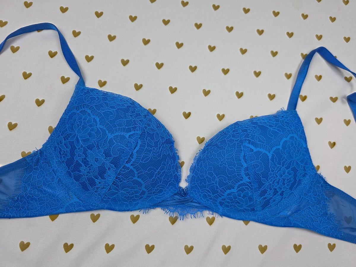 Victorias Secret No Wire Blue Wireless Dream Angels Push Up Bra 32B