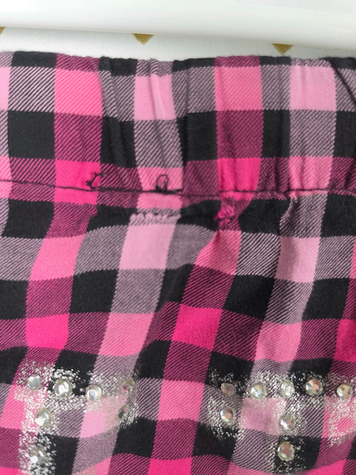 Victorias Secret Sleep Pants Pajama PINK SURE THING Diaper Butt Boyfriend L VTG