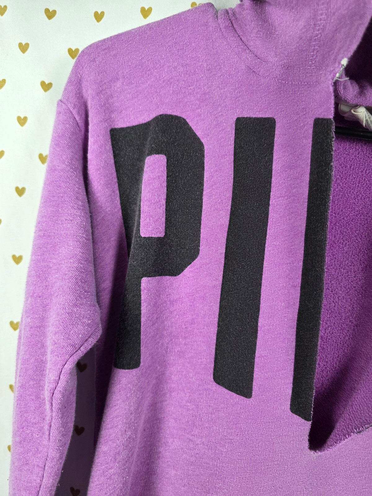 Victorias Secret Pink Pullover Oversized Long Purple Logo Hoodie Sweater XS