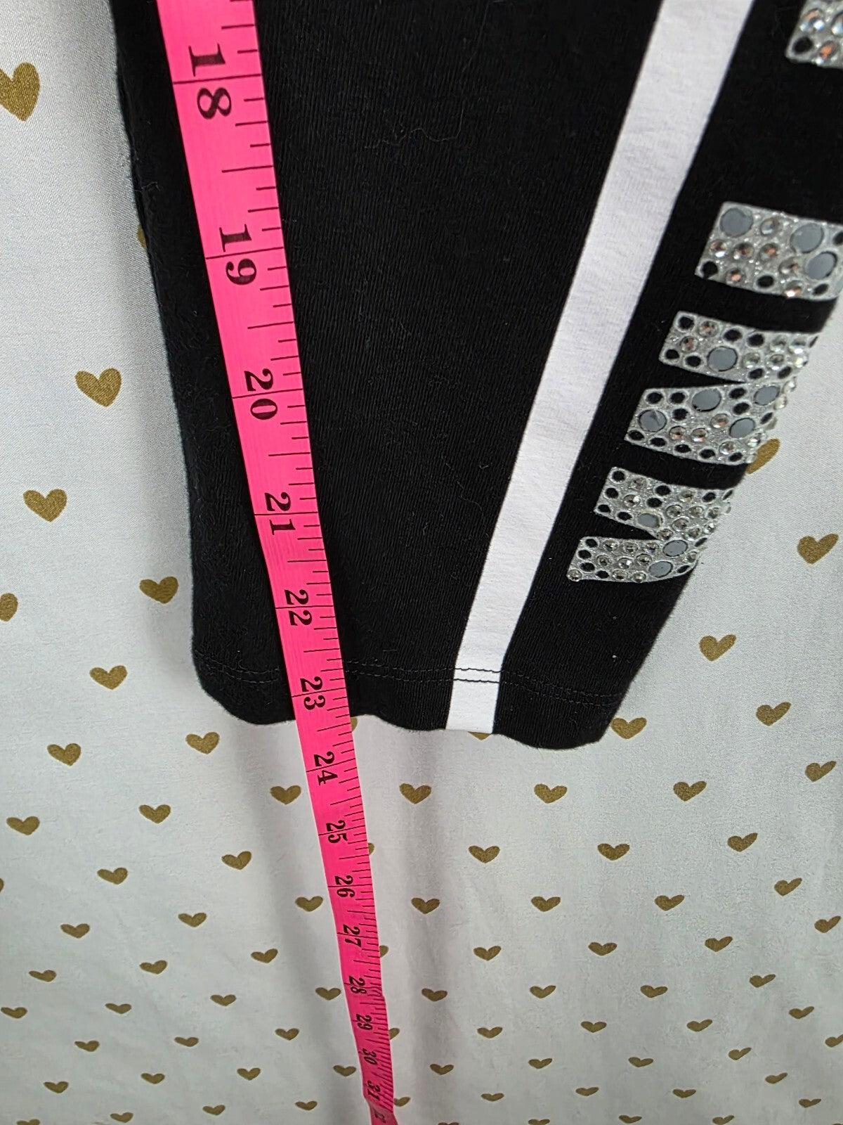 Victorias Secret PINK Logo Bling Studded Yoga Pants Medium