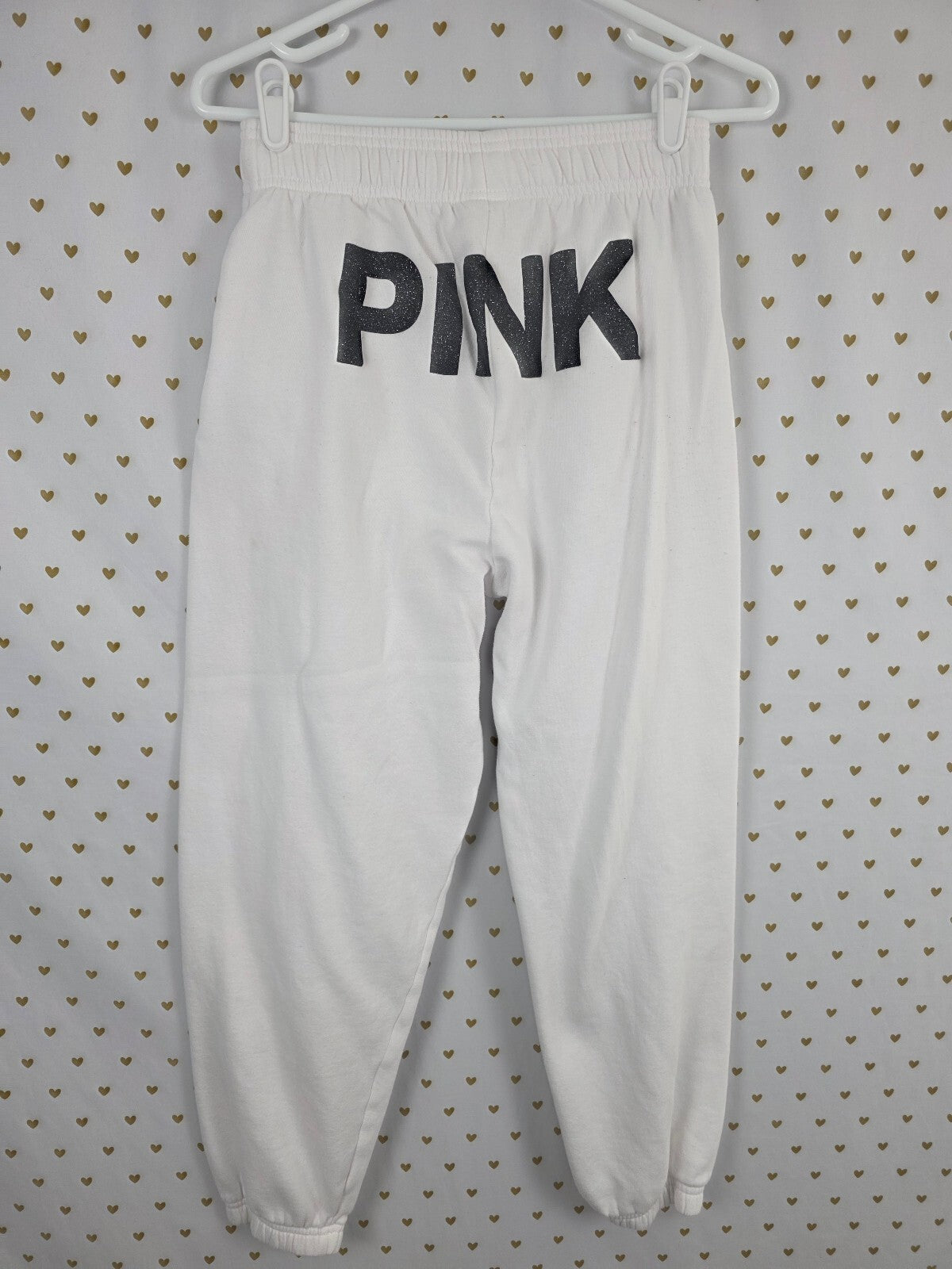 Victorias Secret PINK Bling Glitter Logo Butt Sweats Campus Originals Small