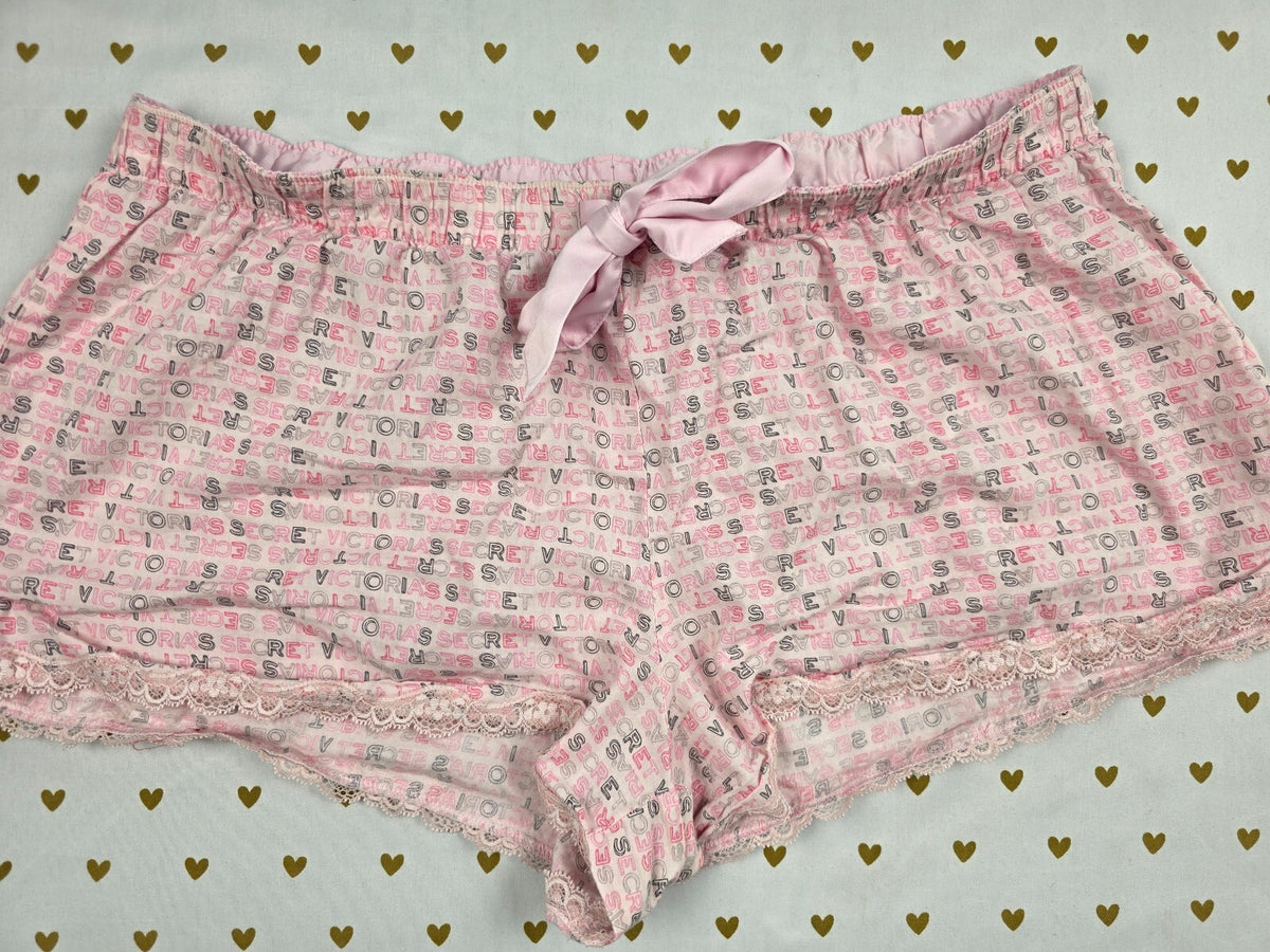 Victorias Secret Logo Large Sleep Shorts Boxers Pajama Bottoms