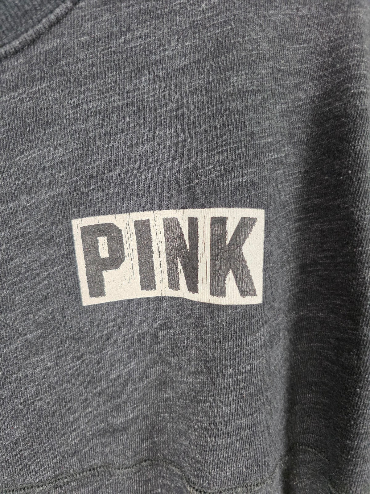 Victorias Secret PINK Logo Neon accent Sweater Shirt LARGE