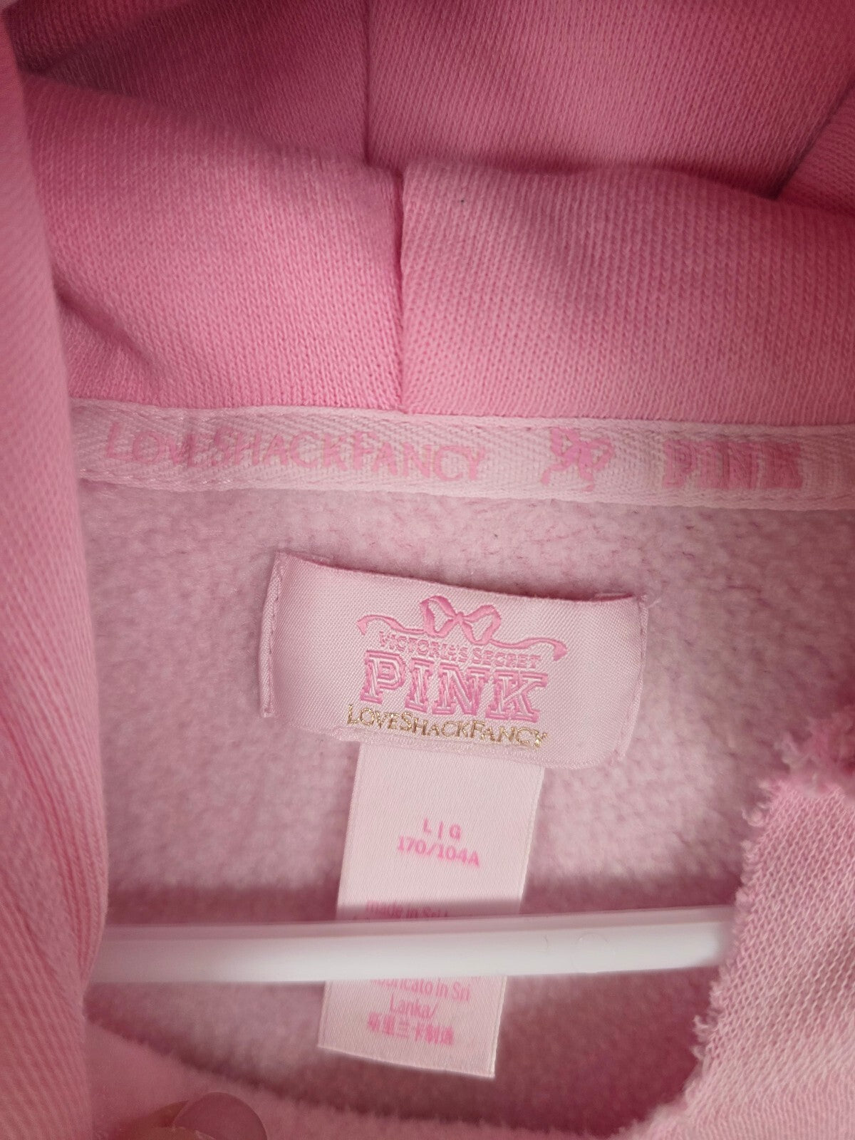 Victorias Secret Pink Loveshackfancy Pullover Hooded Sweater Logo Large