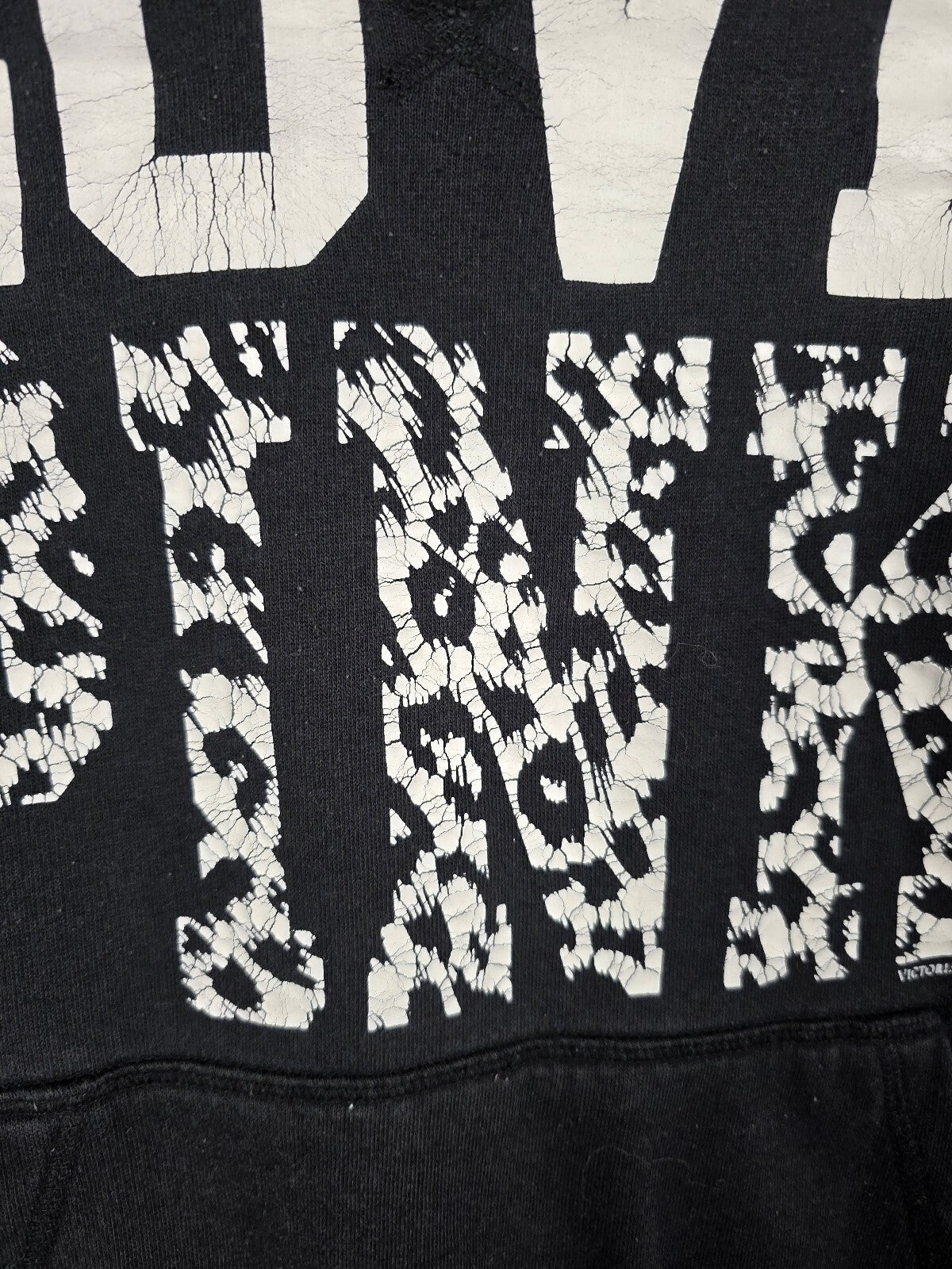 Victorias Secret Pink LOVE pullover Sweater Cheetah Leopard Hoodie Sweater L
