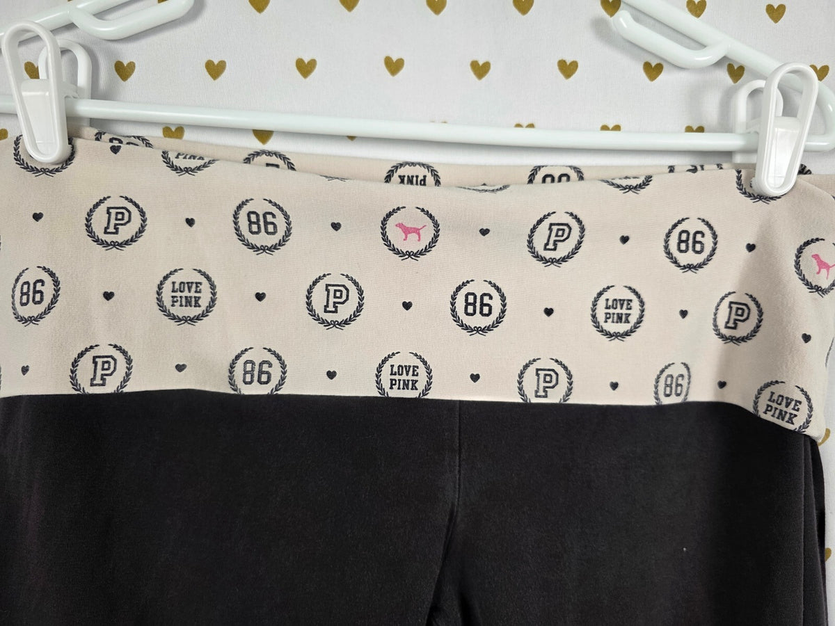 Victorias Secret PINK Crest Foldover Flare vintage Yoga Pants Y2k Large