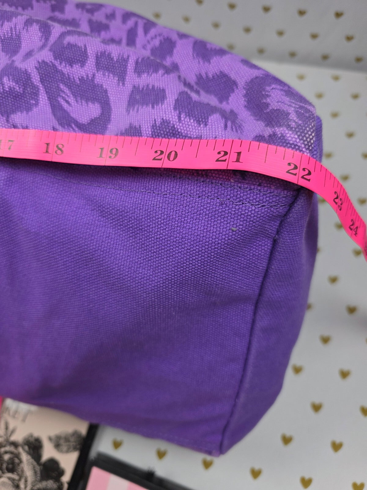 Victoria's Secret PINK Leopard Cheetah LOVE PINK Canvas Duffle Weekender Bag