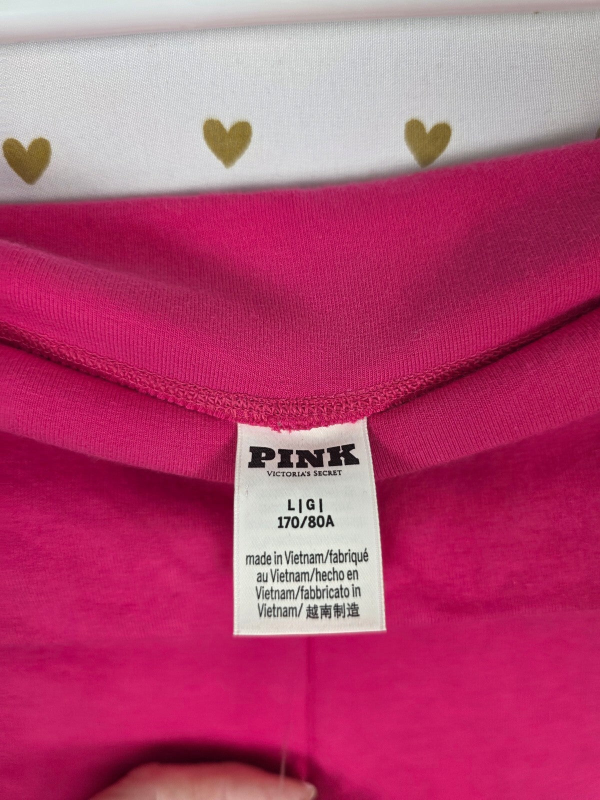 Victorias Secret PINK New NWT Foldover Yoga Pants Logo studded Capri Pants L