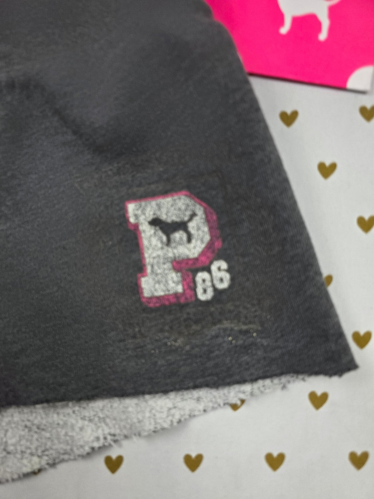 Victorias Secret PINK Vintage y2k University Sweat Shorts Booty Grey Large