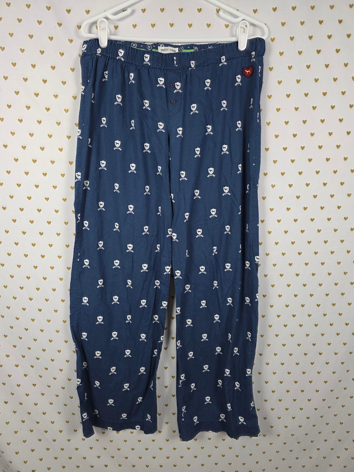 Victoria's Secret PINK University of PINK Pajama Pants Navy Crest M