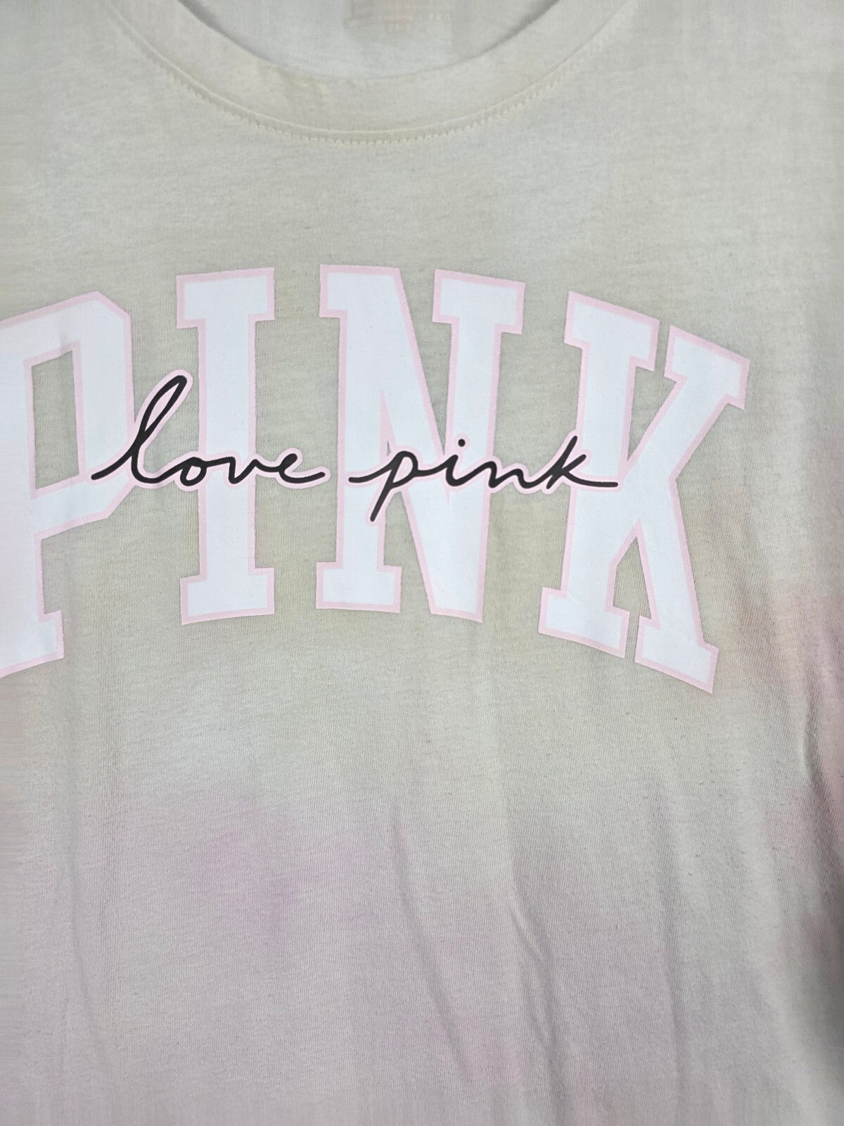 Victorias Secret PINK 2XL XXL Tye Dye Watercolor Logo Tee shirt