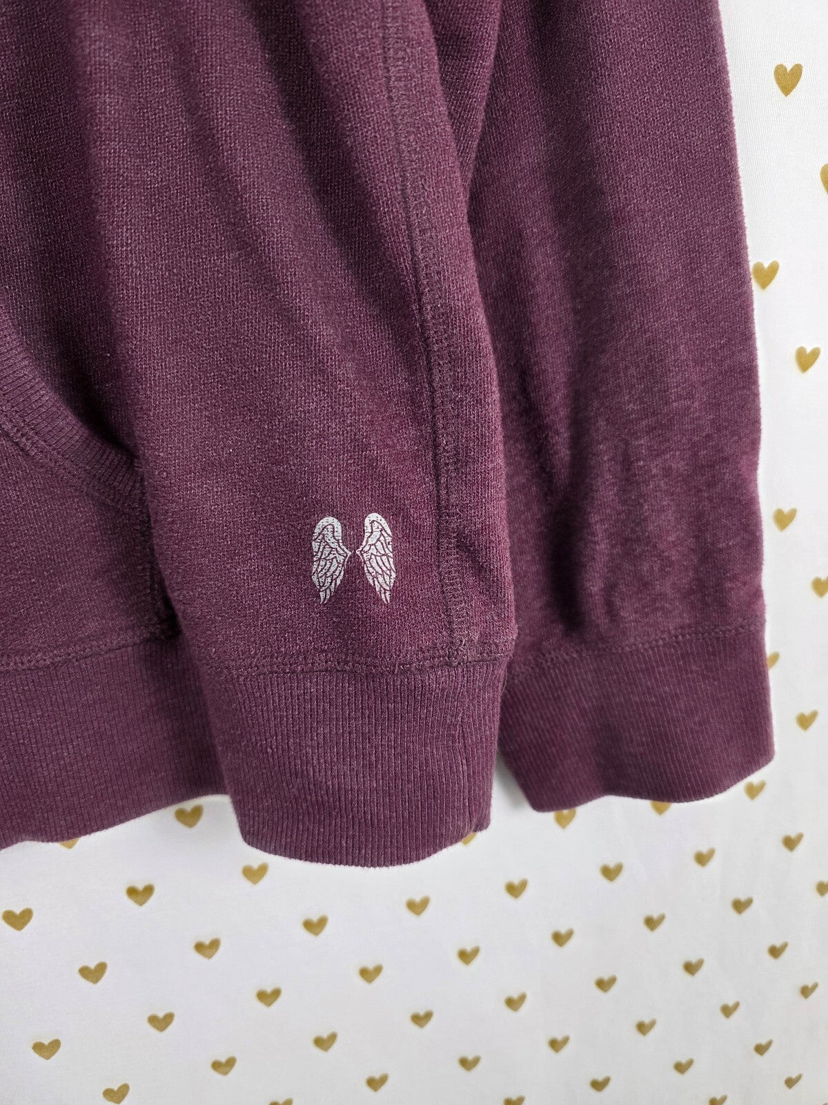 Victorias Secret Angels Bling Maroon Full Zip Hoodie Jacket Sequined XL