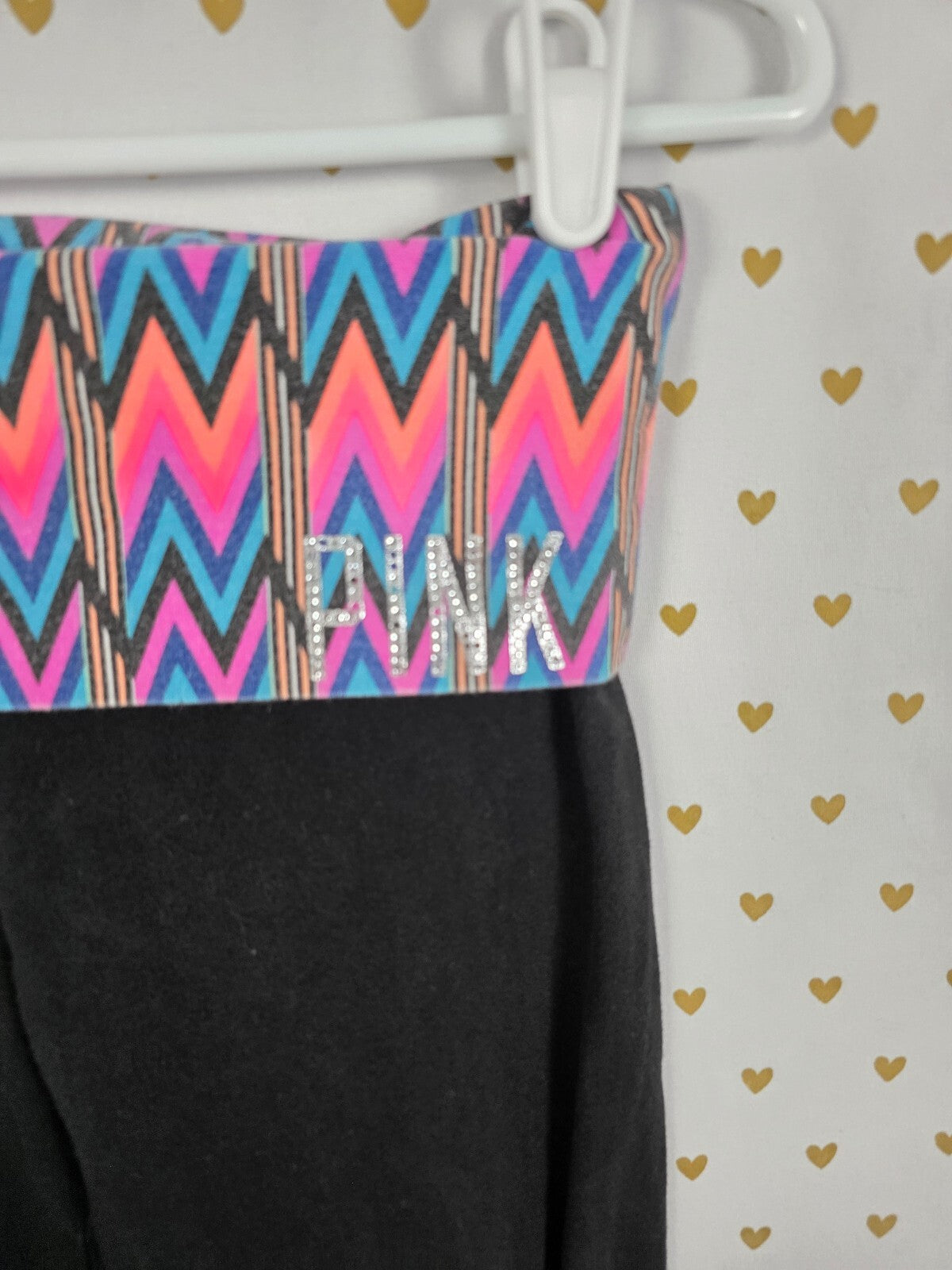 Victorias Secret PINK Chevron Foldover Yoga Pants Ankle Skinny XS Vintage y2k