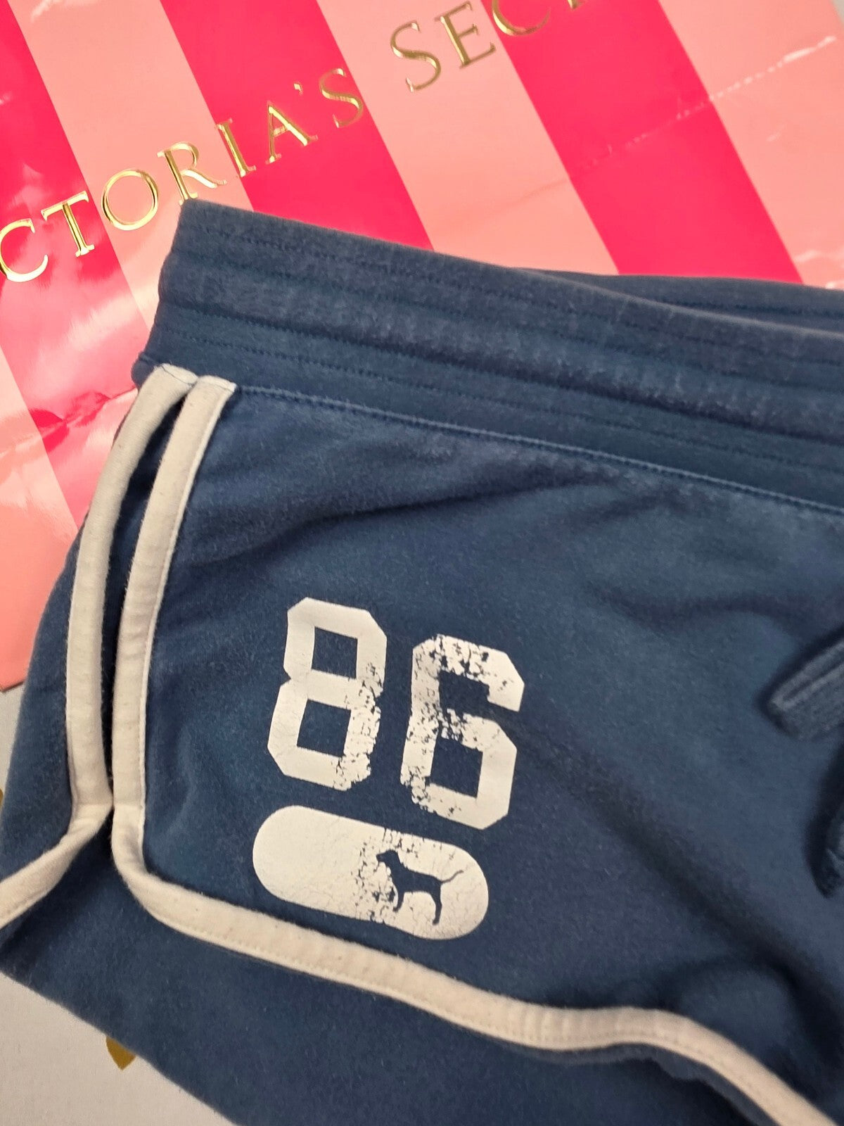 Vintage Y2K Victoria's Secret PINK 86 Dog Micro Mini Shorts M Blue