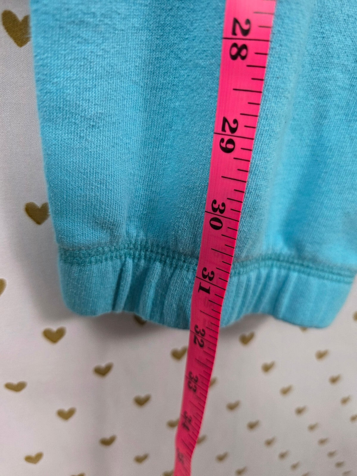 PINK Victoria's Secret Aqua Blue Jogger Sweatpants Leopard Logo Graphic XS