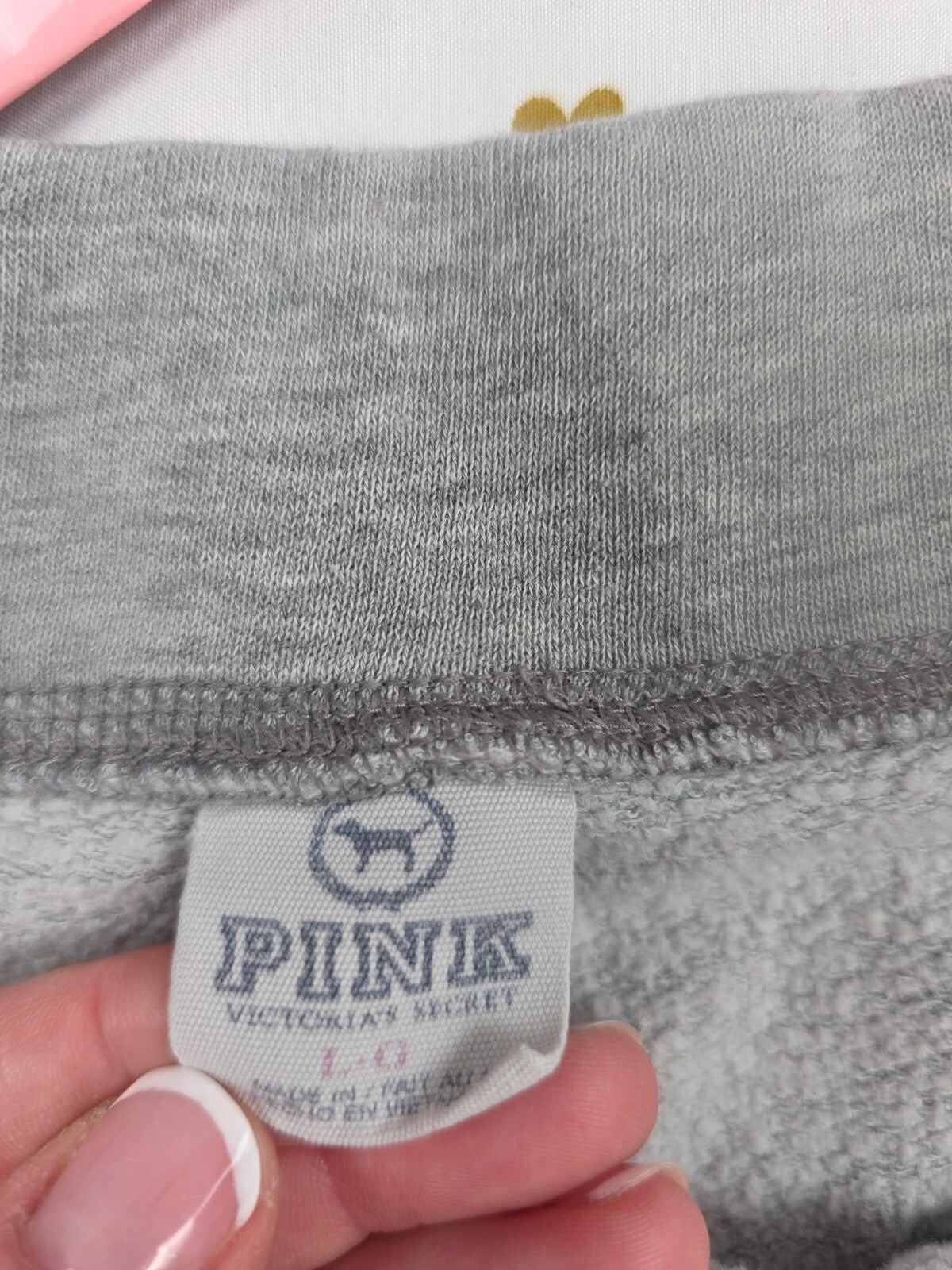 Victorias Secret PINK vintage Crest Logo Butt Sweat Shorts Large XL Grey Y2K