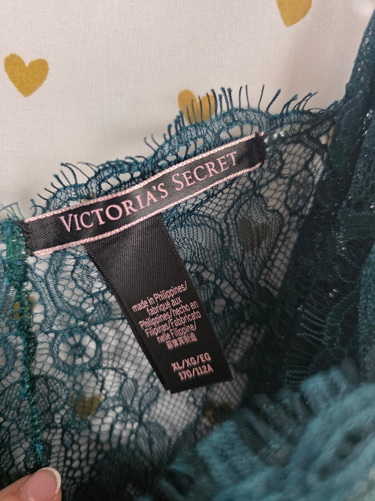 Victorias Secret Green Lace Satin Sheer Nightie Lingerie Slip Dress XL
