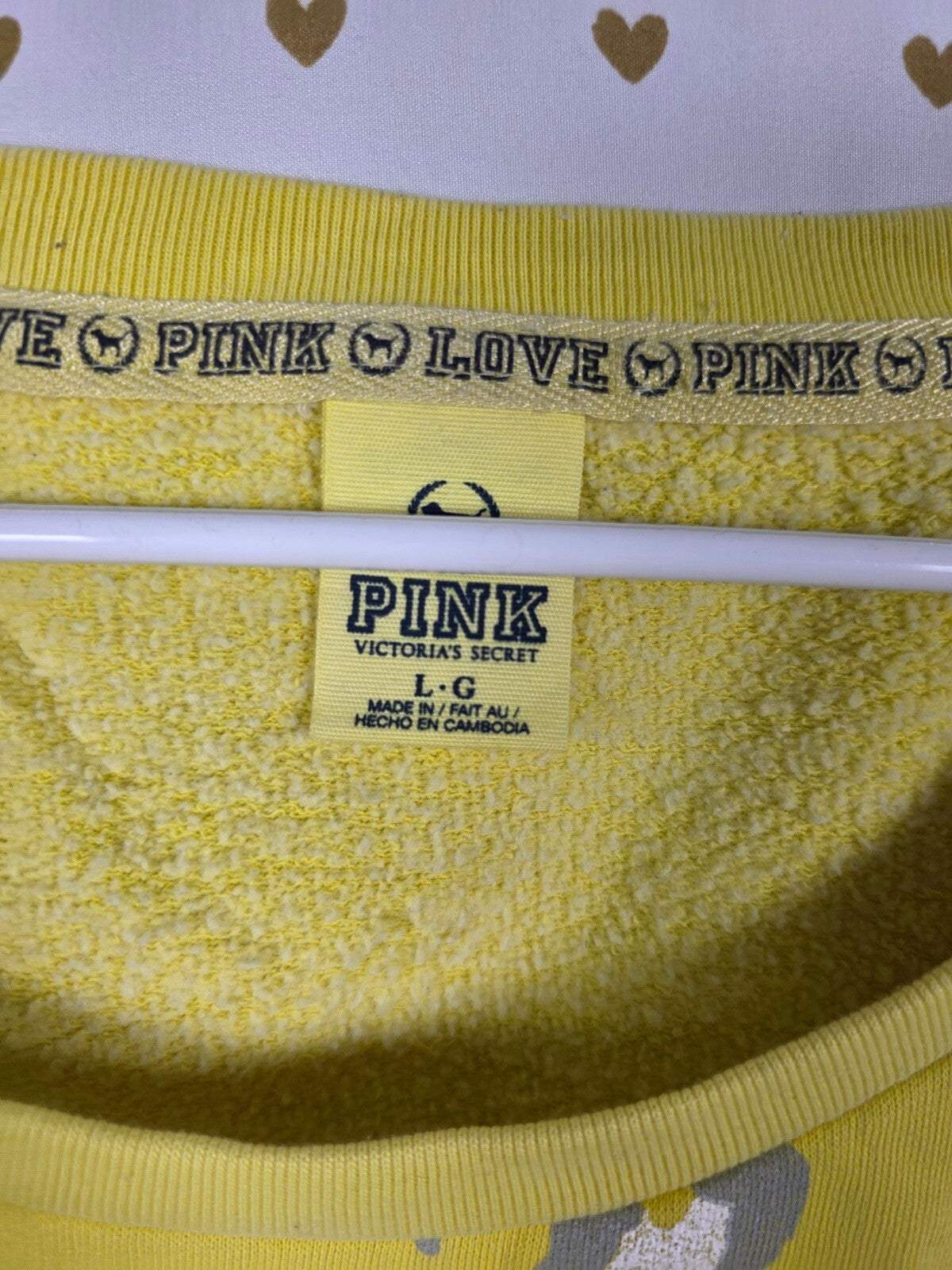 Rare PINK Victoria's Secret Leopard Logo LOVE vintage Crewneck Sweatshirt Large