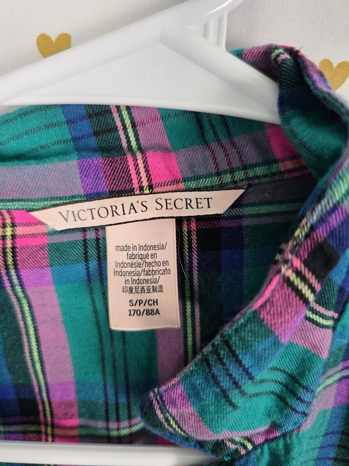 Victorias Secret Plaid Soft Sleep Set 2pc Shirt Shorts Small