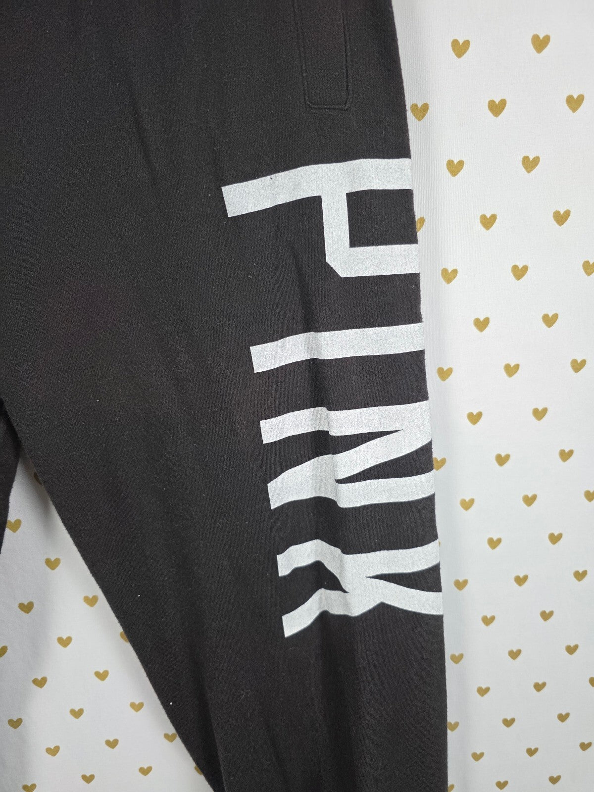Victorias Secret PINK Vintage cropped Capri Sweats SMALL Black Joggers