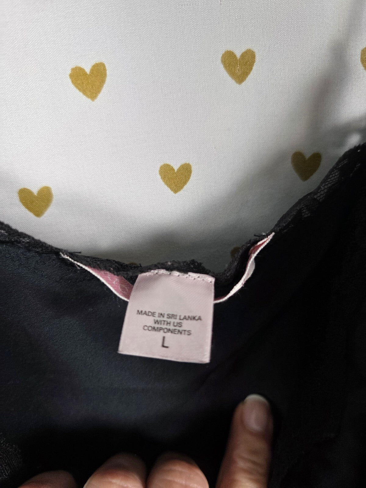 Victorias Secret Black Satin Tank top Babydoll Large