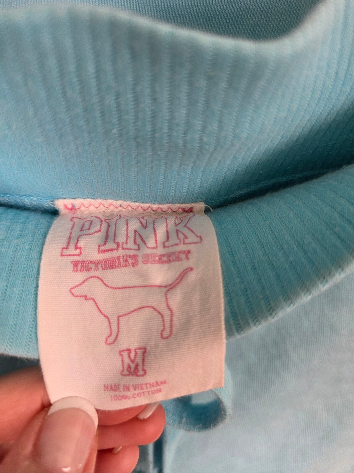 Vintage 2005 Victoria's Secret PINK 86 Sweatshirt Shorts Set M Y2K Aqua