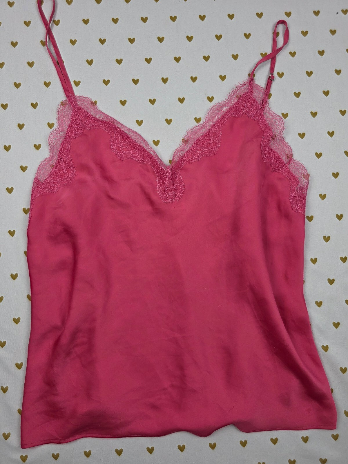 Victorias Secret  Satin Silky Tank Top Babydoll Adjustable tank top LARGE