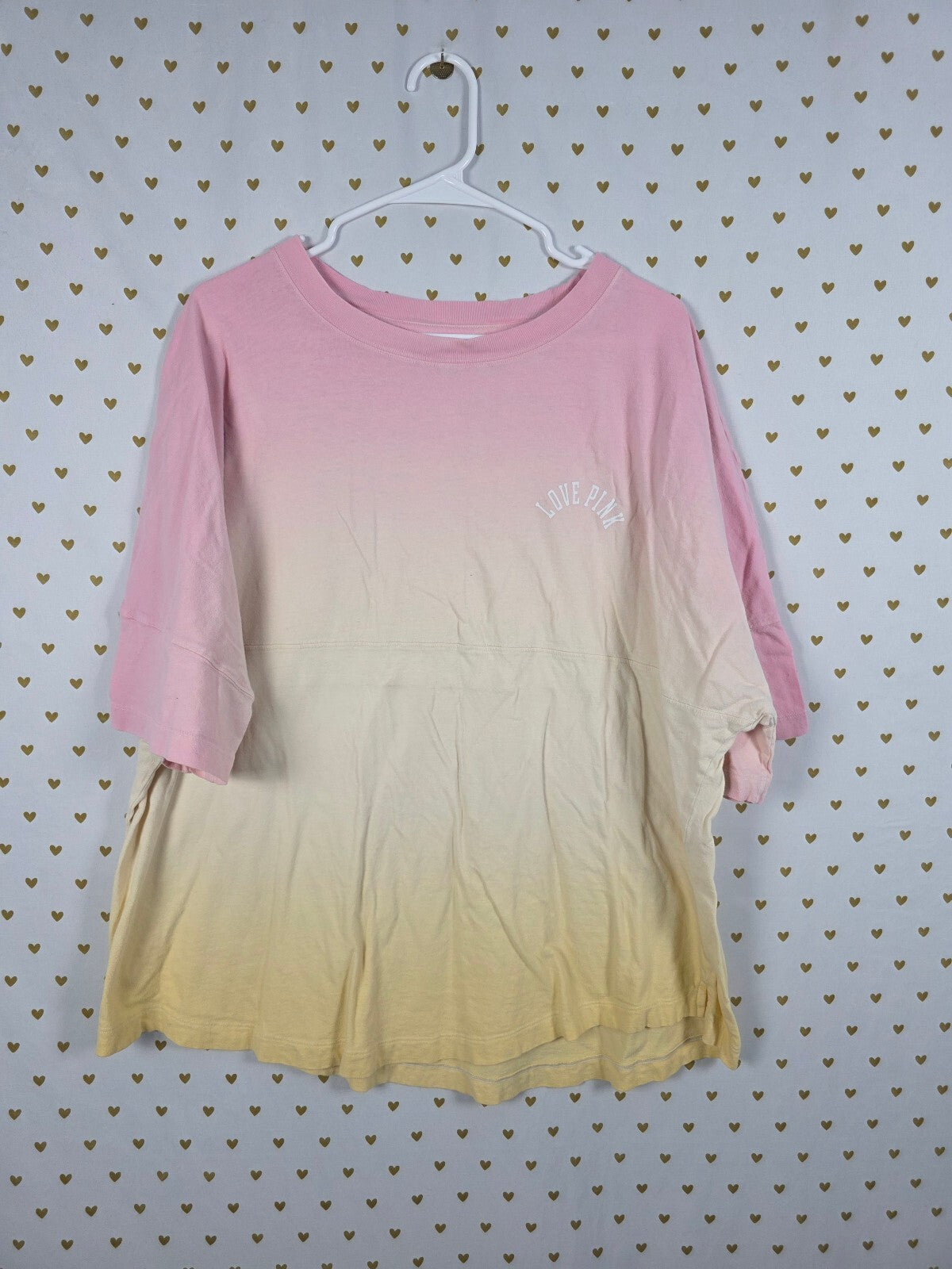 Victorias Secret PINK Gradient Oversized Logo Tee shirt XL