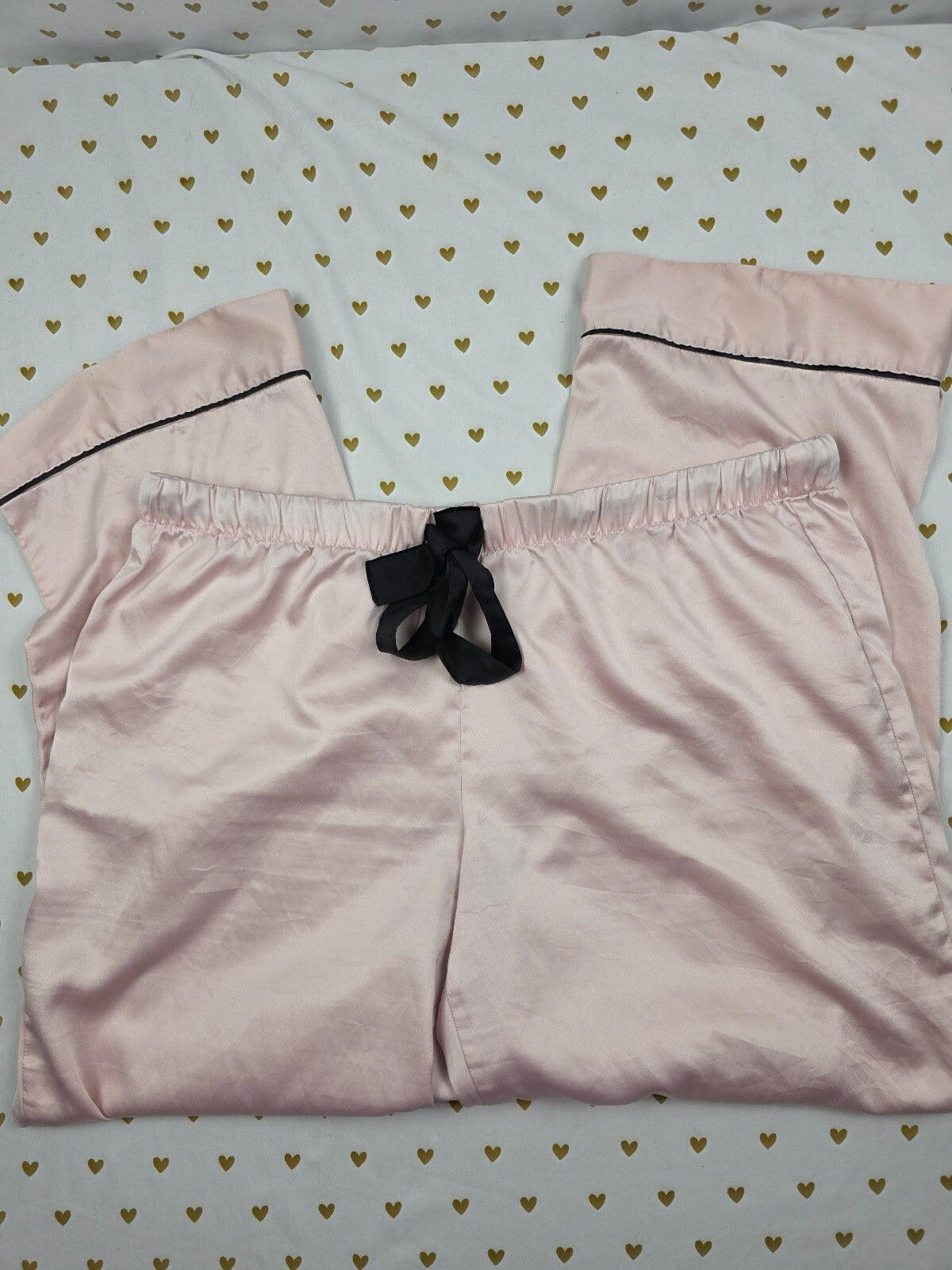 Victorias Secret  Blush Satin Silky Sleep Pants Pajama PJ Bottoms LARGE