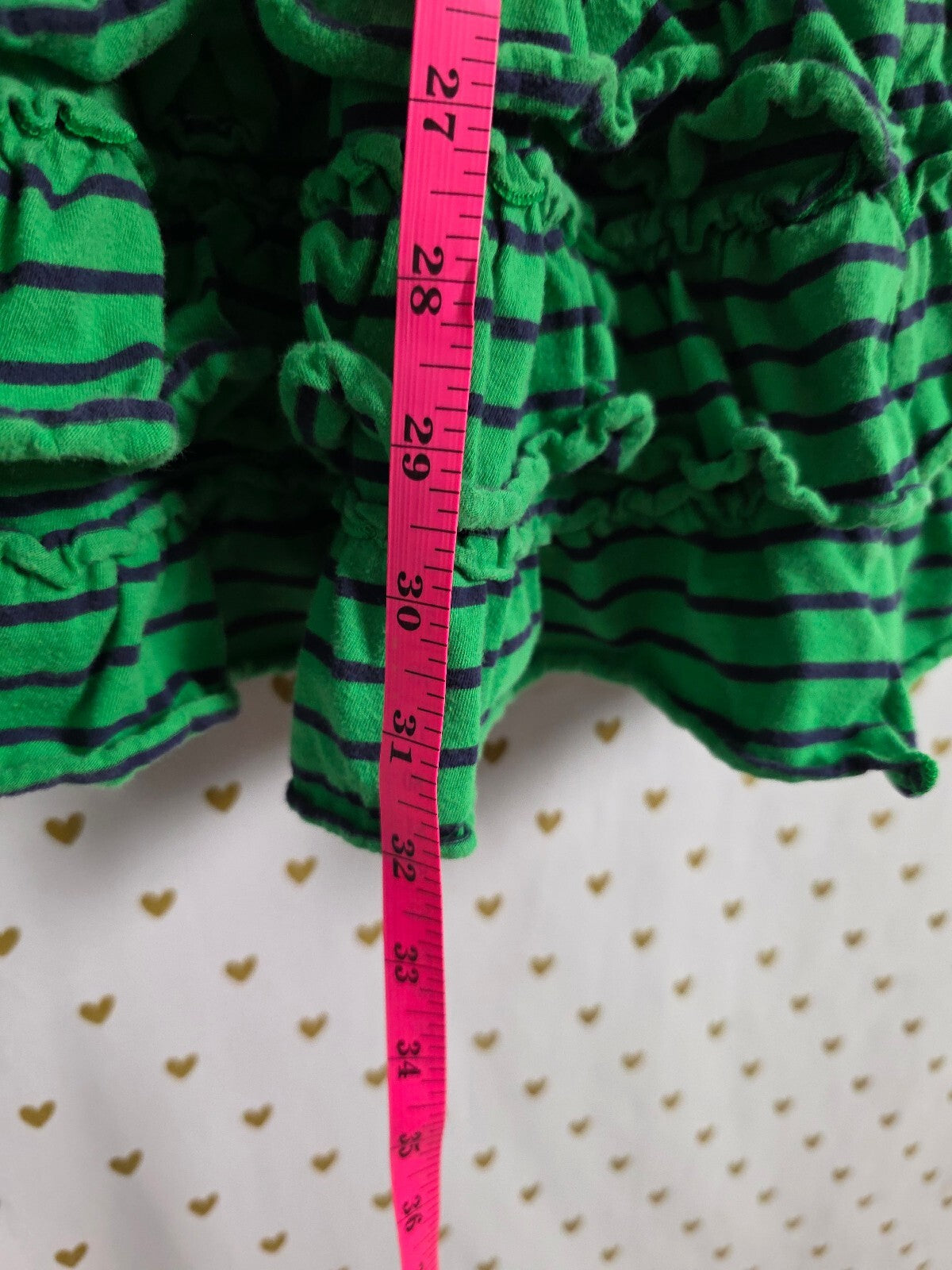 Vintage 2005 Victoria's Secret PINK Green Striped Ruffle Dress M Y2K Dog