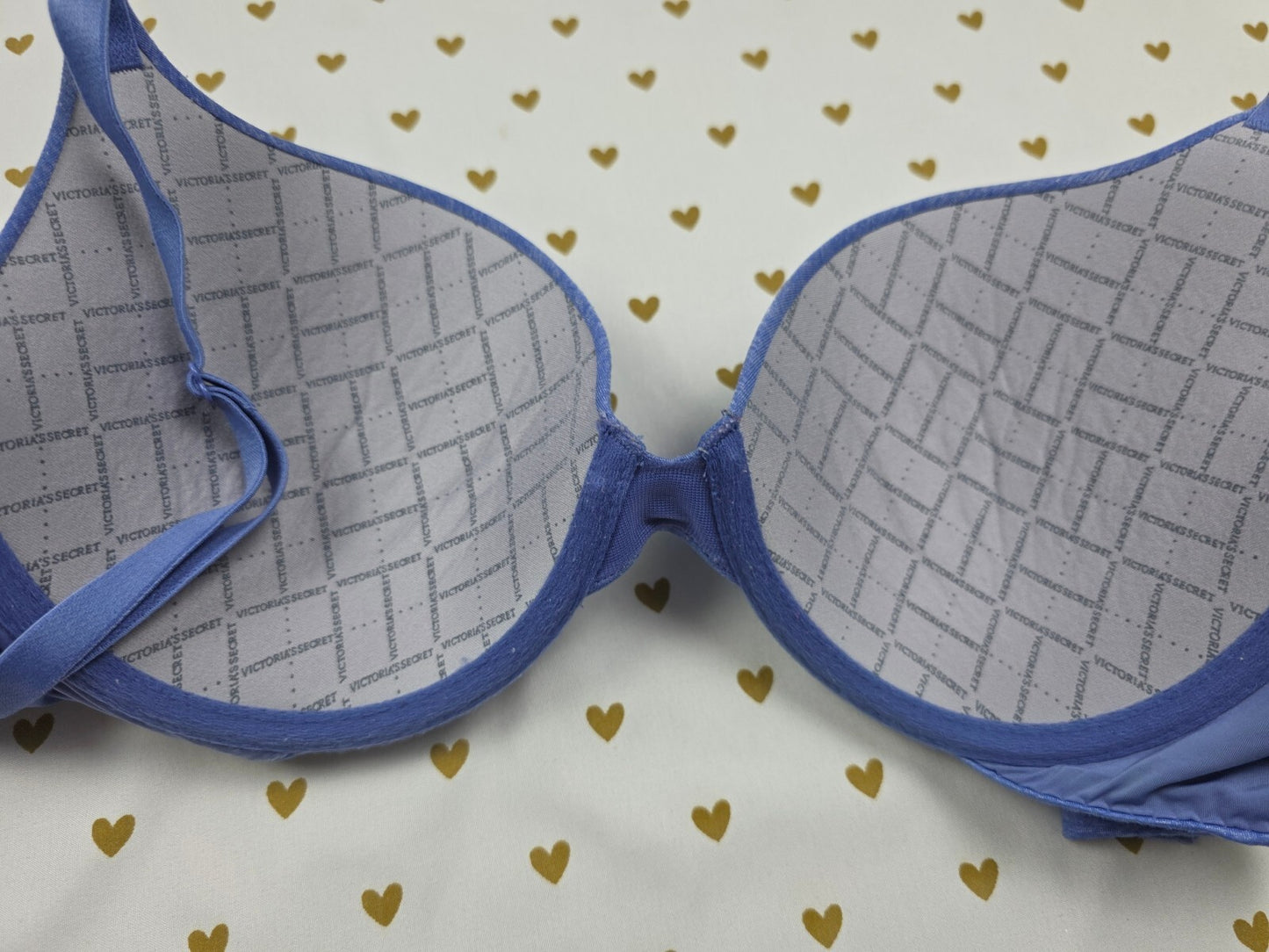 Victorias Secret Blue Padded Perfect coverage Bra 34D