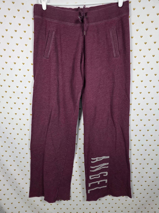 Victorias Secret Angels Bling Thread Maroon Flare Sweats Sweatpants Large