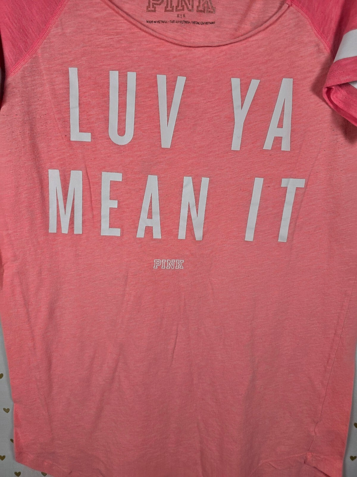 Victorias Secret PINK vintage Love Ya MEAN IT Nightgown Sleep Shirt MEDIUM