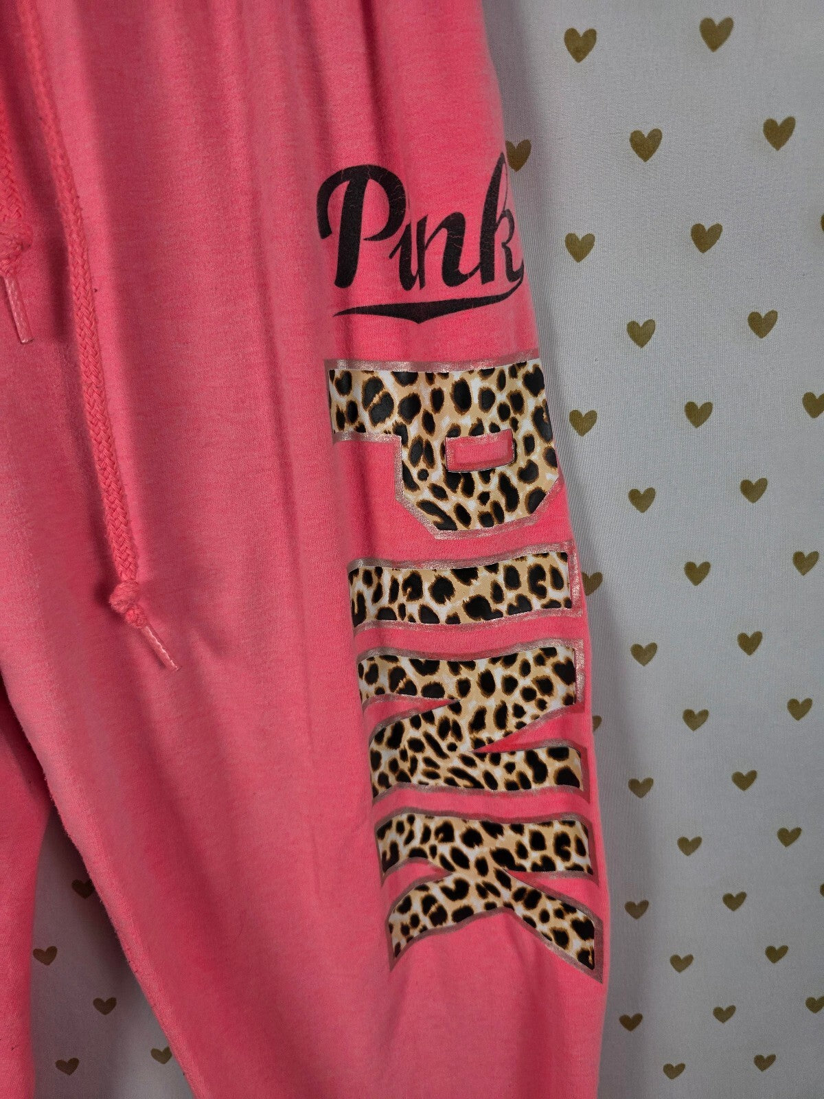 Victorias Secret PINK Leopard Cheetah Print Sweats Sweatpants Joggers Small