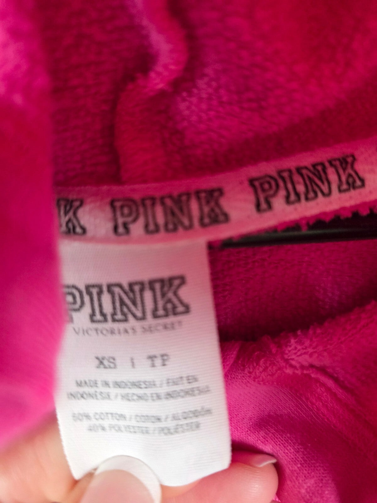 Victorias Secret Pink Leopard Cheetah Logo Oversized Hooded Sweater Shirt XS