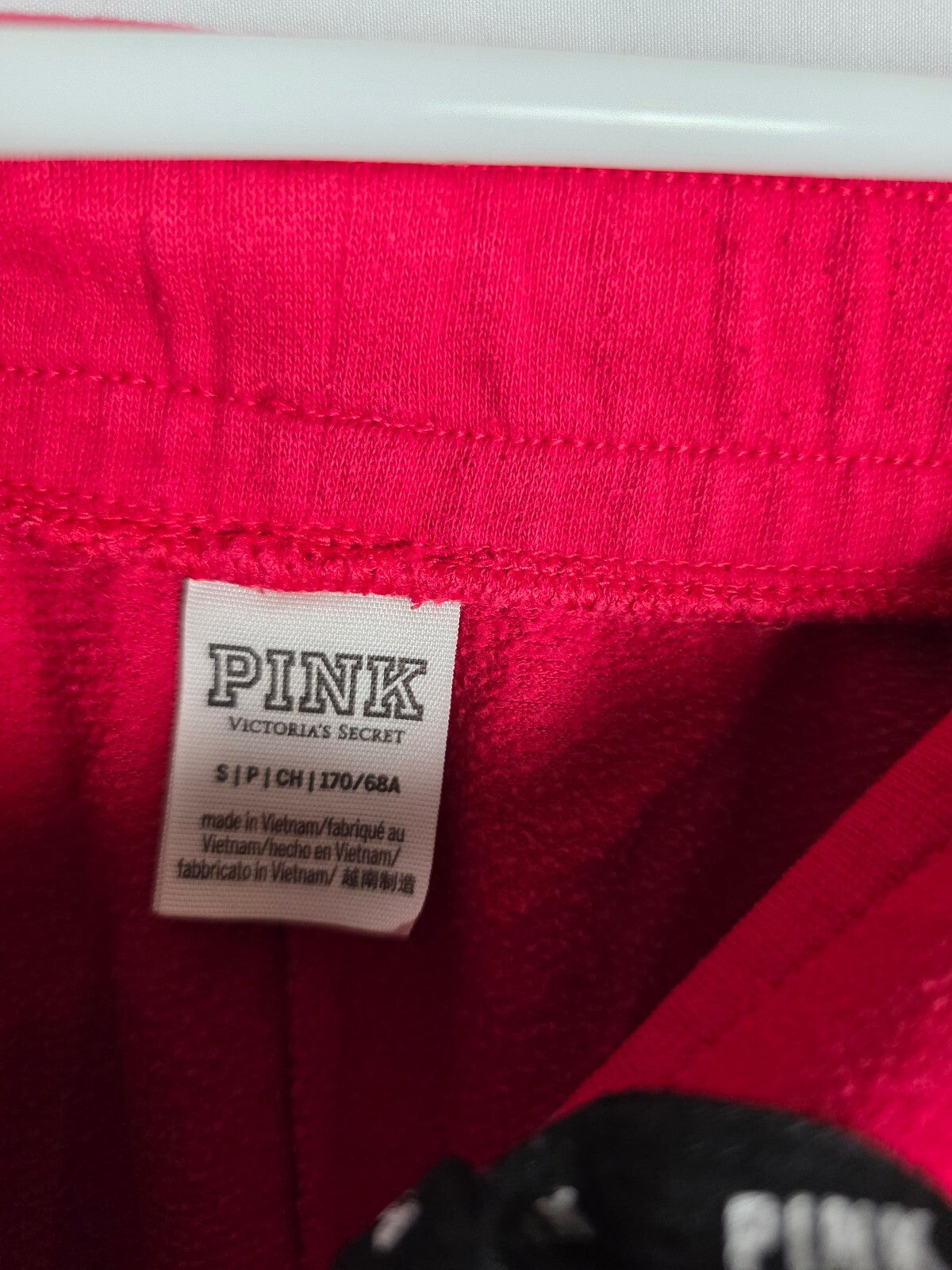 Victorias Secret Pink Red BLING Dog Logo SET Hoodie Sweatpants SM MEDIUM HTF 2pc