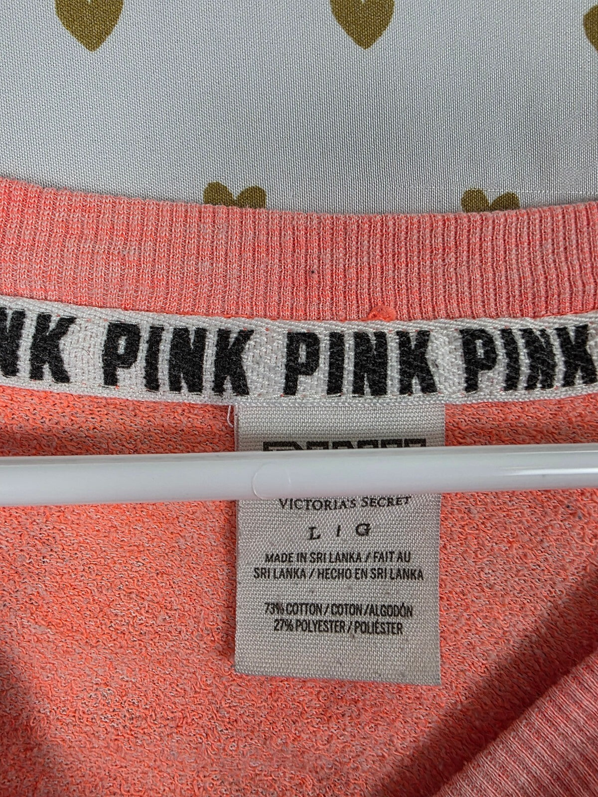 Victorias Secret PINK Geometric Neon Oversized Sweater Shirt Large