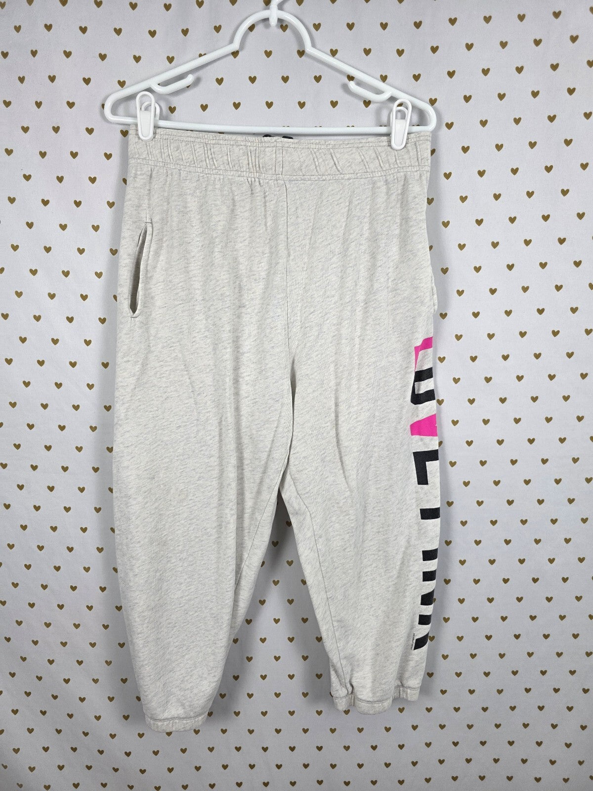 Victorias Secret PINK Vintage Y2k LOVE Cropped Capri Sweats Sweatpants MEDIUM