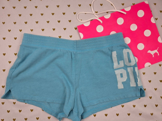 Victorias Secret PINK LOVE Vintage y2k Sweat Booty Shorts Blue Small