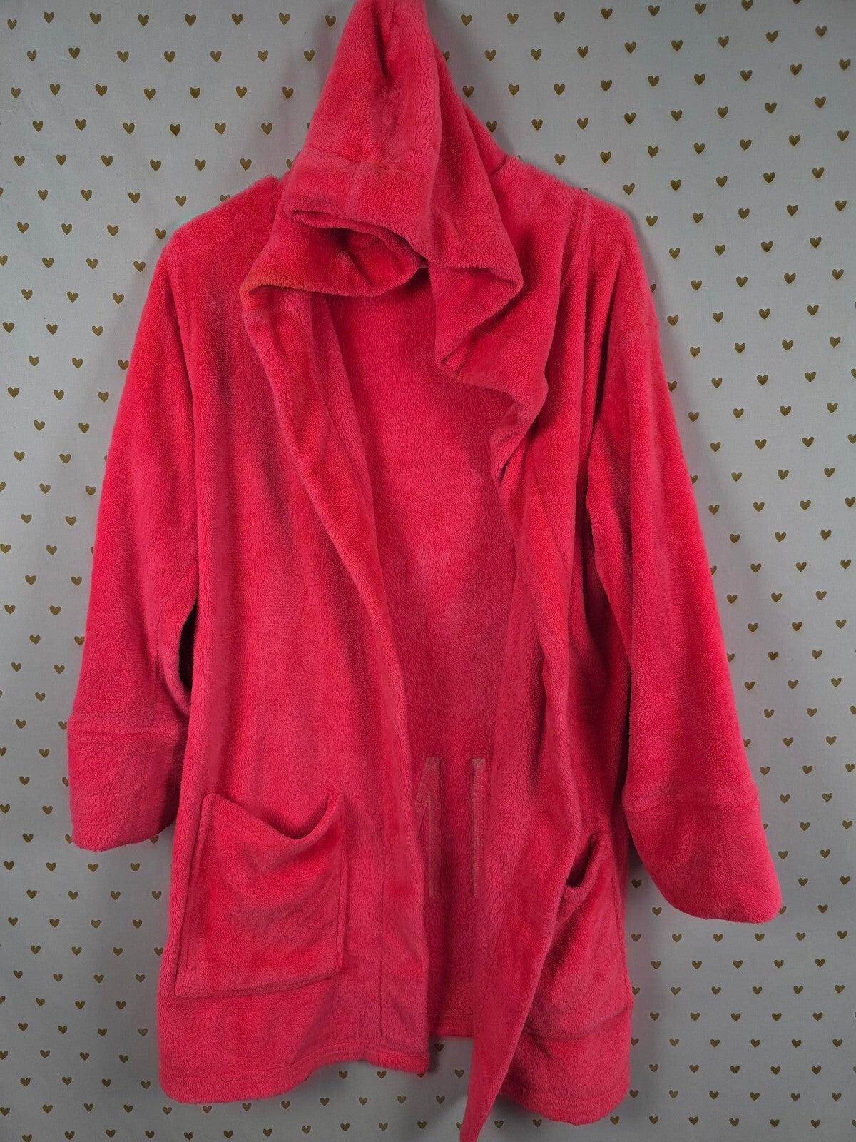 Victorias Secret Bling Fluffy Warm Bath Robe Sequined Hooded XS SMALL