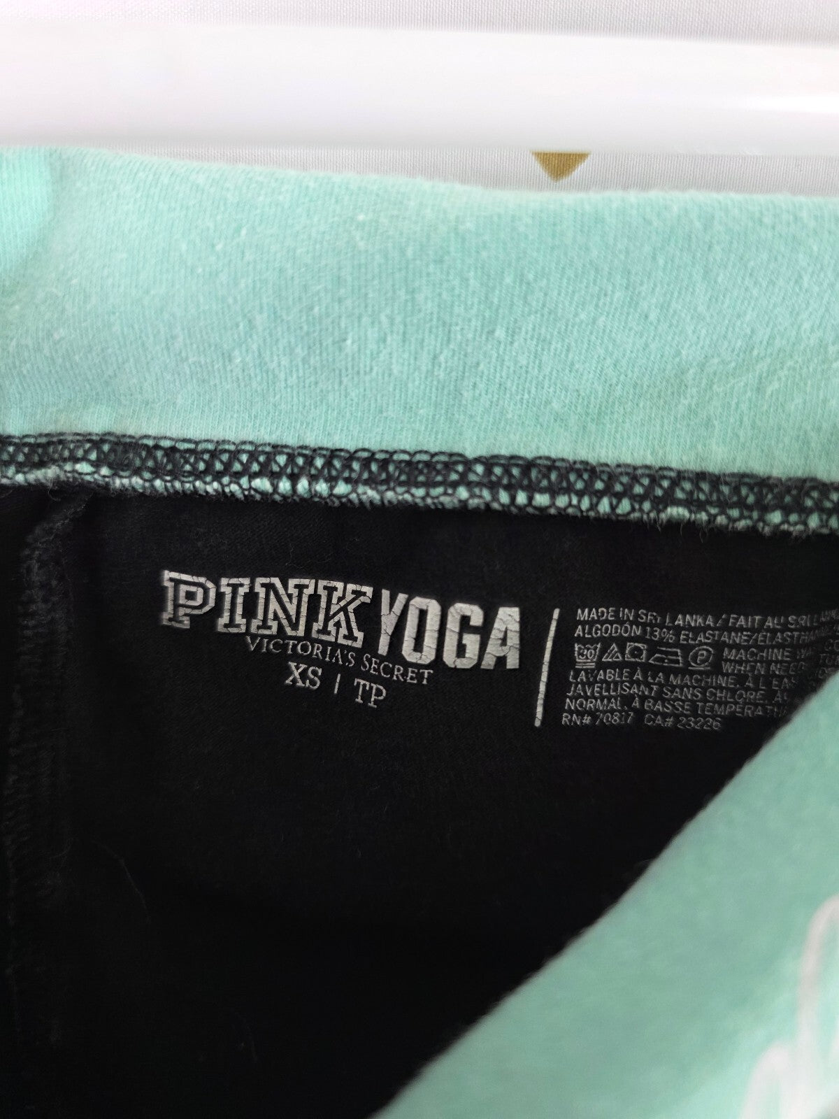 Victorias Secret PINK Mint Foldover Yoga Pants XS Skinny Ankle Y2k