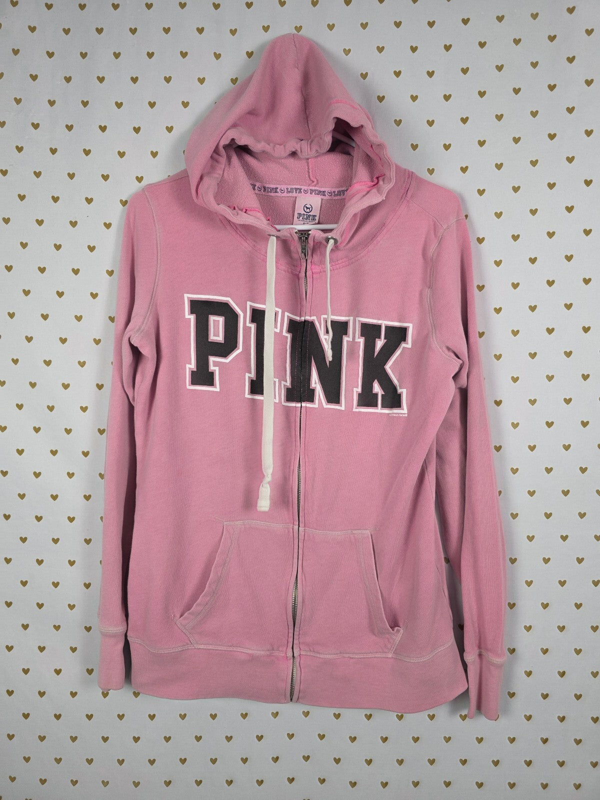 Victorias Secret Pink Vintage Y2k Full Zip Logo Hoodie Jacket Small