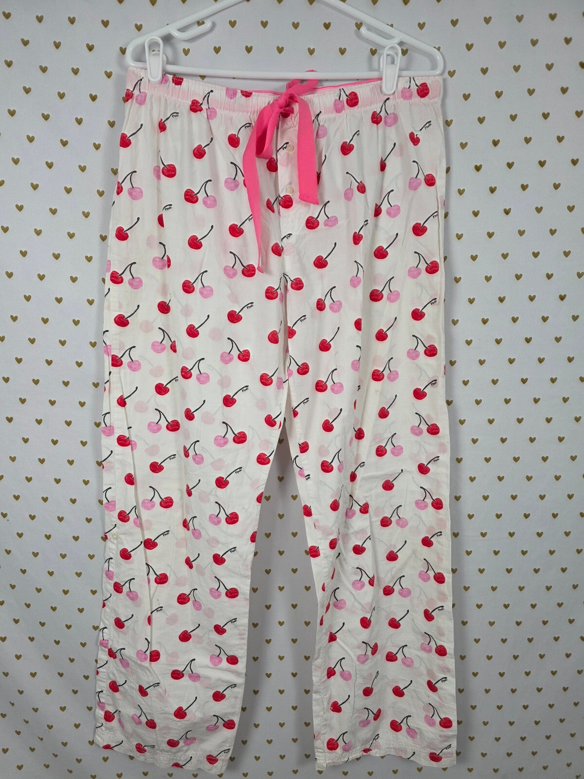 Victorias Secret Vintage PINK DIaper Butt Boyfriend Sleep Pants BITE ME MEDIUM