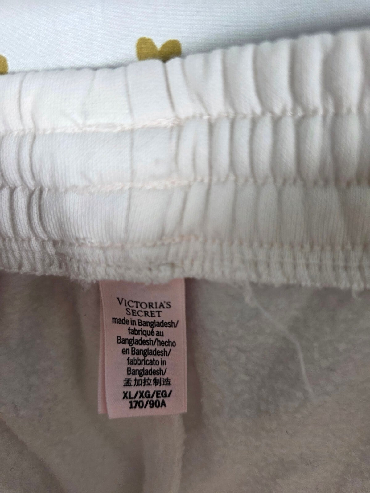 Victoria's Secret Supermodel Essentials White Fleece Joggers Wings XL