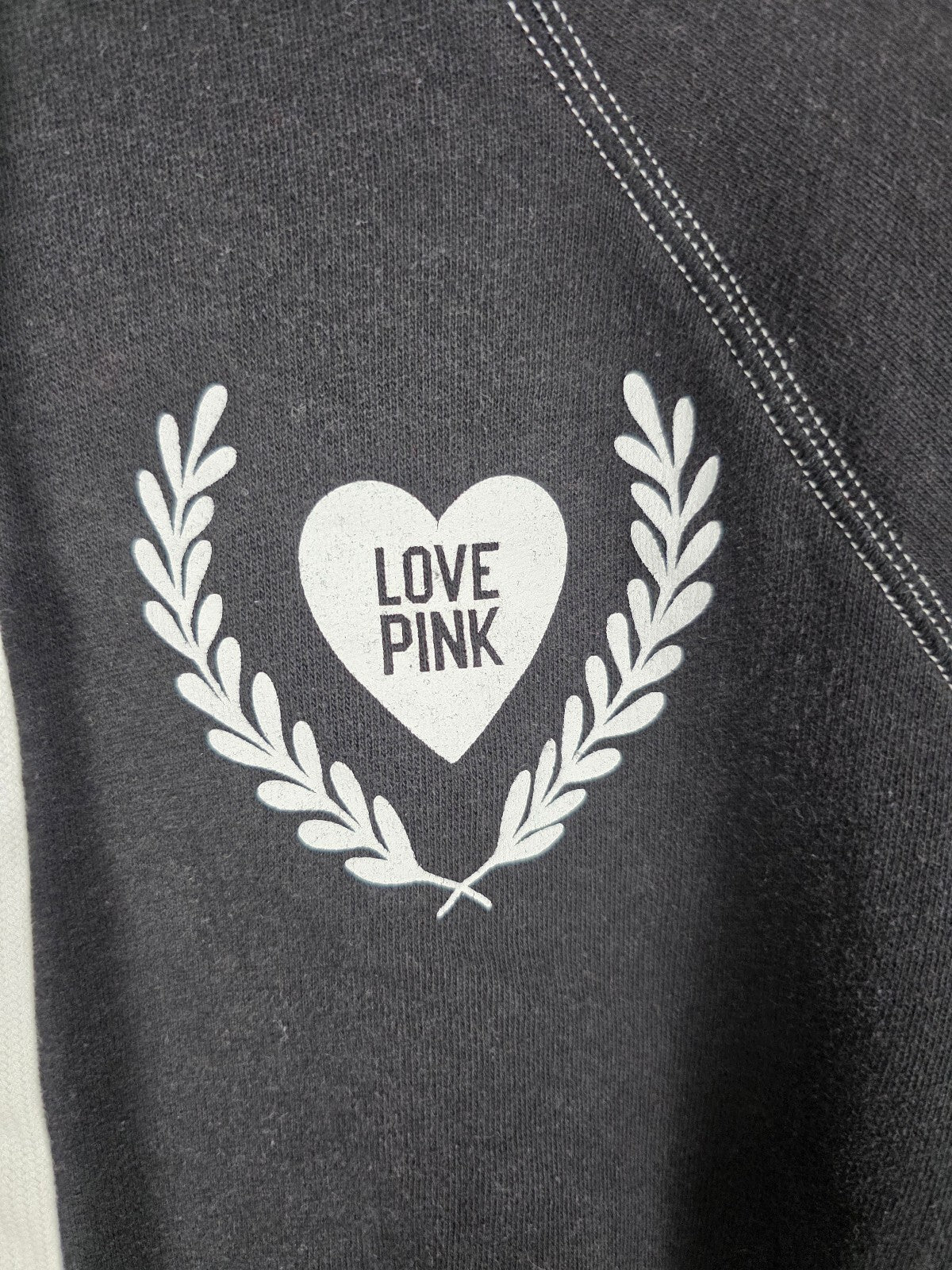 Victorias Secret Pink Vintage Logo LOVE Pullover Sweater hoodie Shirt SMALL