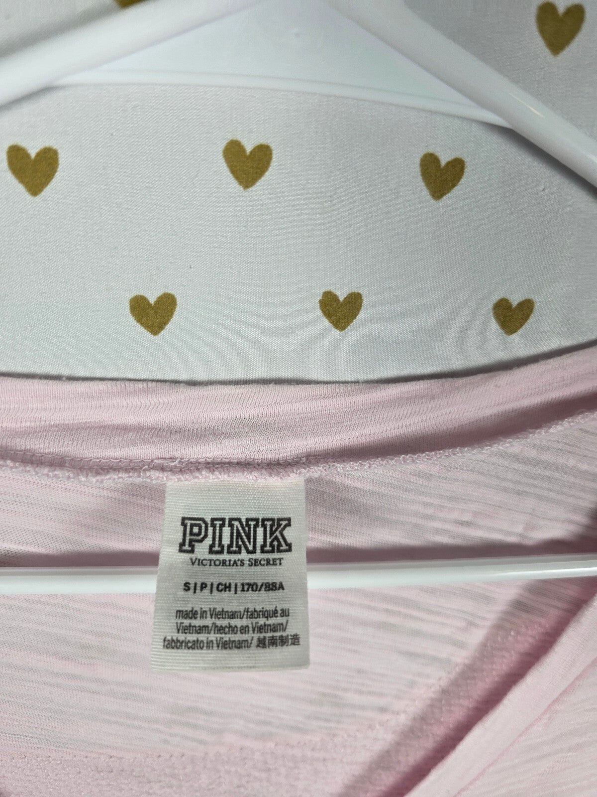Victorias Secret PINK BLING Flip Sequin Dog Logo V neck tee shirt Small